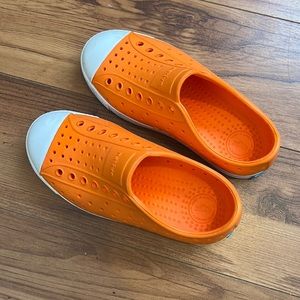 Natives size 12 orange slip on sneakers boys girls water shoes
